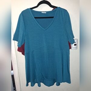 Large Teal Lularoe Jana Top